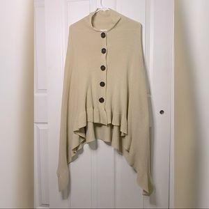 Beige Knit Poncho